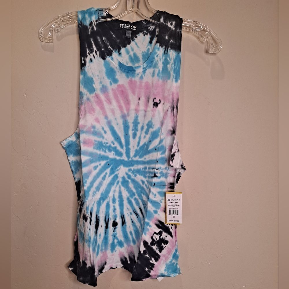 ELEVEN by Venus Williams Goddess Waterfall Tie Dye Tank NWT Size XS